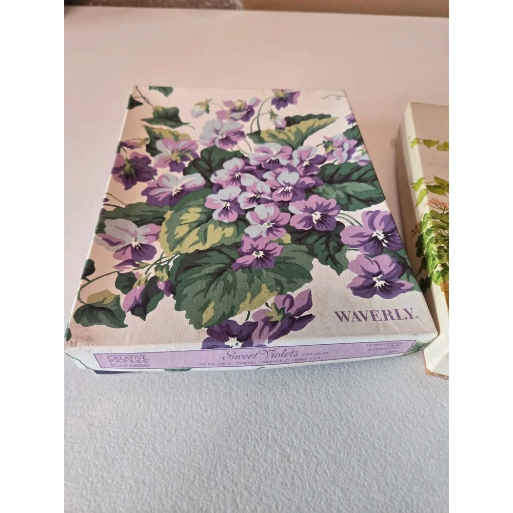 Vintage Botanical Stationery Lot Waverly Sweet Violets Eaton Houseplants Floral
